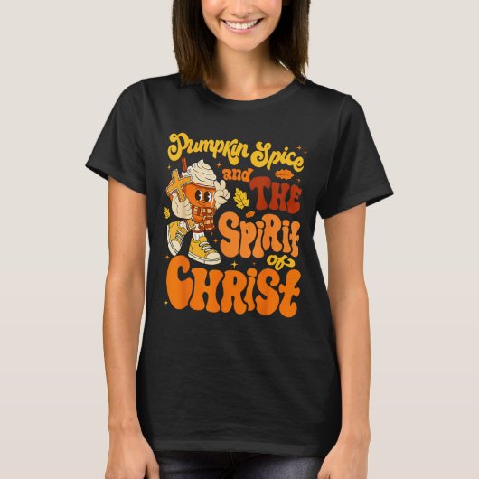 Pumpkin Sce And Jesus Christ Funny Fall Christian T-Shirt (Vorderseite)