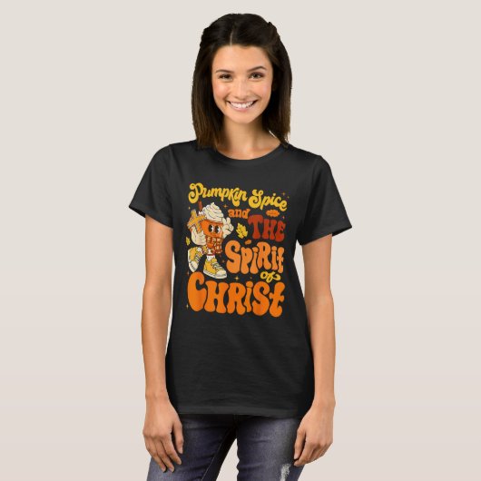 Pumpkin Sce And Jesus Christ Funny Fall Christian  T-Shirt (Vorne ganz)