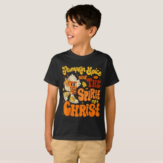 Pumpkin Sce And Jesus Christ Funny Fall Christian T-Shirt (Vorne ganz)