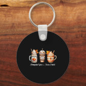 Pumpkin Sce And Jesus Christ Women Christan Fall C Schlüsselanhänger (Vorderseite)