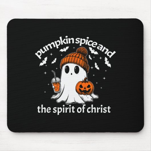 Pumpkin Sce And The Srit Of Christ Funny Ghost Hal Mousepad (Vorne)