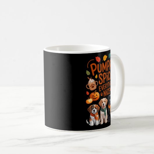 Pumpkin Sce Everything Nice Fall Dog Lovers Addict Kaffeetasse (VorderseiteRechts)