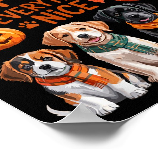 Pumpkin Sce Everything Nice Fall Dog Lovers Addict Poster (Ecke)