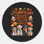 Pumpkin Sce Everything Nice Fall Dog Lovers Addict Runder Aufkleber (Vorderseite)