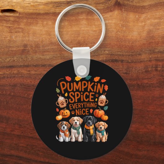 Pumpkin Sce Everything Nice Fall Dog Lovers Addict Schlüsselanhänger (Vorderseite)