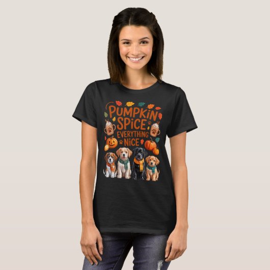 Pumpkin Sce Everything Nice Fall Dog Lovers Addict T-Shirt (Vorne ganz)