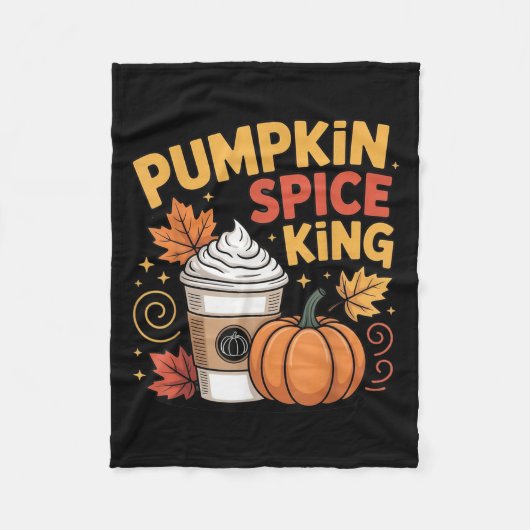 Pumpkin Sce King Niedlich Fall Coffee Design Fleecedecke (Vorderseite)