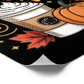 Pumpkin Sce King Niedlich Fall Coffee Design Poster (Ecke)