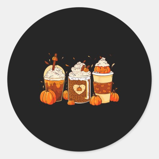 Pumpkin Sce Latte Fall Coffee Thanksgiving Shirt F Runder Aufkleber (Vorderseite)