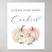 Pumpkin schätzt, wie viele Baby Girl Dusche Spiel Poster (Vorne)