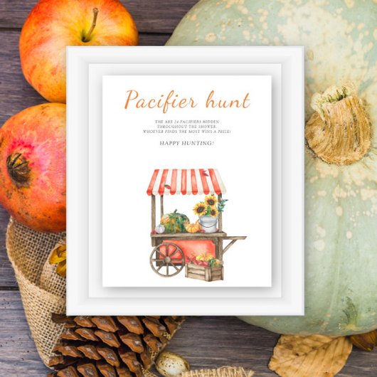 Pumpkin Schnuller Jagd Kinderdusche Poster