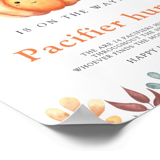 Pumpkin Schnuller Jagd Kinderdusche Poster (Ecke)