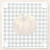 Pumpkin Schwarzer Karo Herbst Glasuntersetzer (Rückseite)
