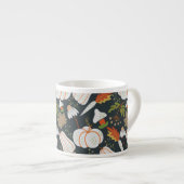 Pumpkin seamless pattern floral black and white espressotasse (Vorderseite Rechts)