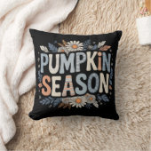 Pumpkin Season – Blue Floral Retro Coussin Kissen (Decke)