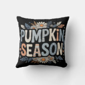 Pumpkin Season – Blue Floral Retro Coussin Kissen (Rückseite)