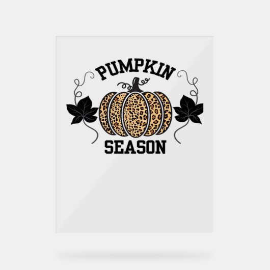Pumpkin Season Cheetah Print Pumpkin Fall Design Acrylschild (Vorderseite)
