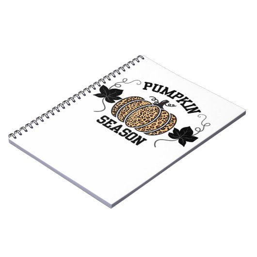 Pumpkin Season Cheetah Print Pumpkin Fall Design Notizblock (Linke Seite)