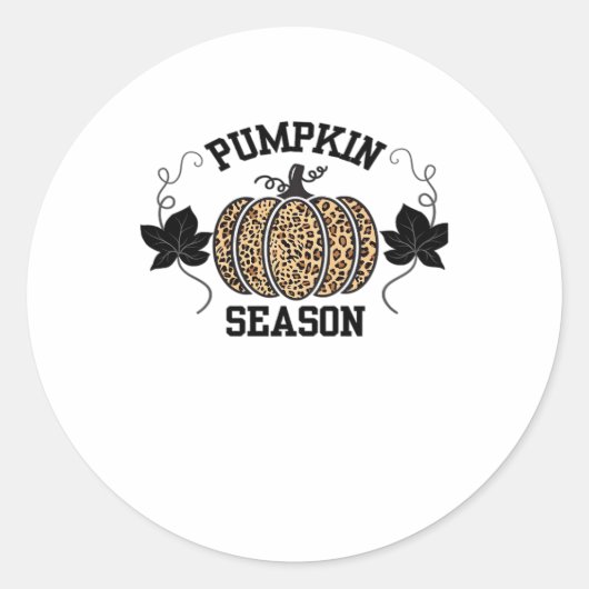 Pumpkin Season Cheetah Print Pumpkin Fall Design Runder Aufkleber (Vorderseite)