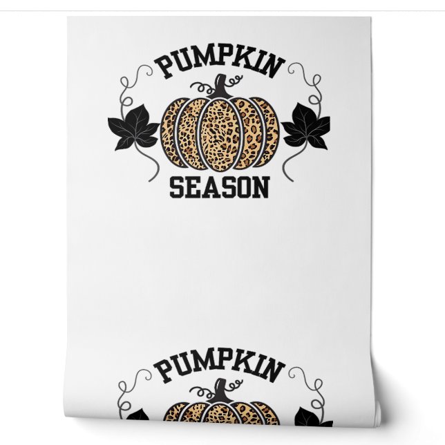 Pumpkin Season Cheetah Print Pumpkin Fall Design Tapete (Abrollen)