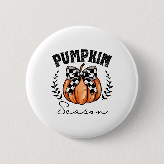 Pumpkin Season Coquette Pumpkin Bow Halloween Spoo Button (Vorderseite)