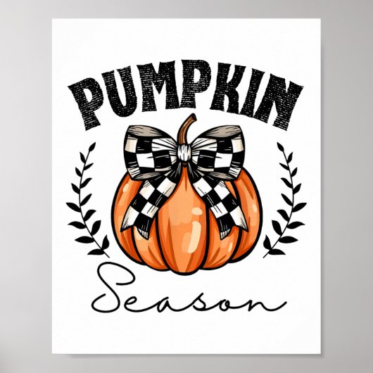 Pumpkin Season Coquette Pumpkin Bow Halloween Spoo Poster (Vorne)