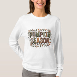 Pumpkin Season – Earthy Leaves Aesthetic T-Shirt