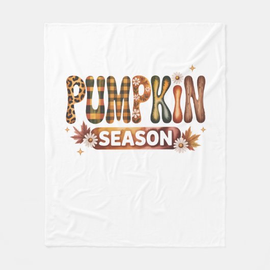 Pumpkin Season Fall Boho Fleecedecke (Vorderseite)