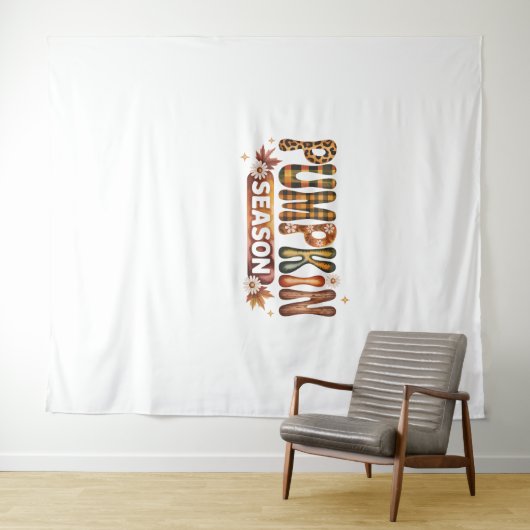 Pumpkin Season Fall Boho Wandteppich (Beispiel (Horizontal))