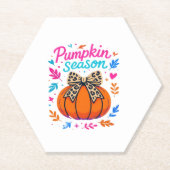 Pumpkin Season Leopard Bow Design � Cute Fall Aest Untersetzer (Vorderseite)
