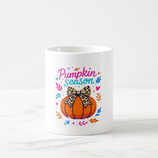 Pumpkin Season Leopard Bow Design - Niedliches Fal Kaffeetasse (Mittel)