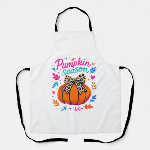 Pumpkin Season Leopard Bow Design - Niedliches Fal Schürze
