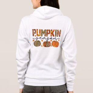 Pumpkin Season Leopard Cheetah Autumn Blätter Prin Hoodie