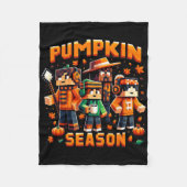 Pumpkin Season Pixel Gaming Fall Gamer Autumn Vibe Fleecedecke (Vorderseite)