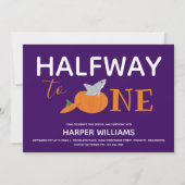 Pumpkin Shark 6 Monate Baby Halbgeburtszeit Einladung (Vorderseite)