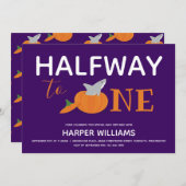 Pumpkin Shark 6 Monate Baby Halbgeburtszeit Einladung (Vorne/Hinten)