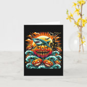 Pumpkin Shark Halloween Karte (Gelbe Blume)