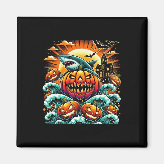 Pumpkin Shark Halloween Magnet (Vorne)