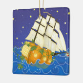 Pumpkin Ship at Sea Magical Fairytale Keramikornament (Links)