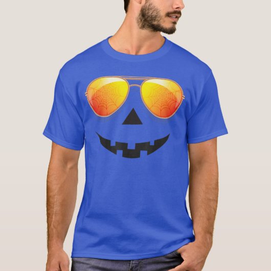 Pumpkin Shirt Halloween Sunglasses Spider Web Tric (Vorderseite)