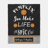 Pumpkin Sie das Leben würzig Fall Buffalo Karos Fleecedecke (Vorderseite)