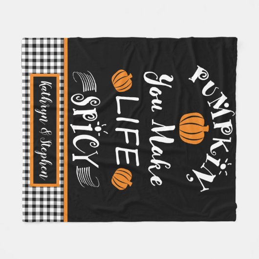 Pumpkin Sie das Leben würzig Fall Buffalo Karos Fleecedecke (Vorderseite (Horizontal))