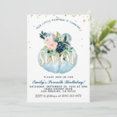 Pumpkin Siebter Geburtstag Einladung (Stehend Vorderseite)