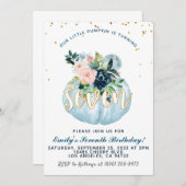 Pumpkin Siebter Geburtstag Einladung (Vorne/Hinten)