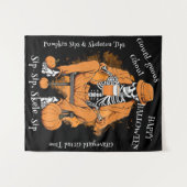 Pumpkin Sips Skeleton Tipps Wand hängen, Halloween Wandteppich (Vorderseite (Horizontal))