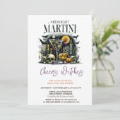 Pumpkin Skelet Martini Halloween-Party Einladung (Stehend Vorderseite)
