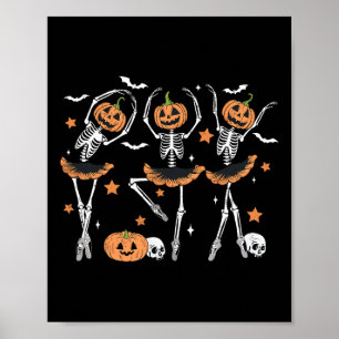 Pumpkin Skeleton Beängstigend Halloween Men Women Poster