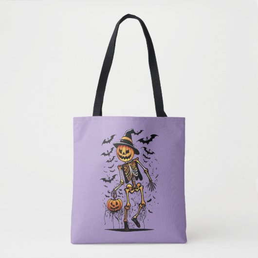 Pumpkin Skeleton Halloween Art Tasche (Vorderseite)