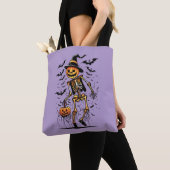 Pumpkin Skeleton Halloween Art Tasche (Von Nahem)