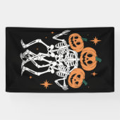 Pumpkin Skeleton Halloween Pumpkin Spooky Jahresze Banner (Horizontal)